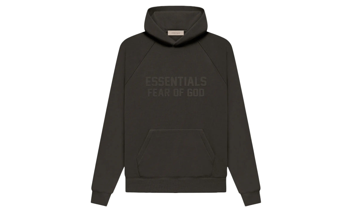 Fear of god essential hoodie OFF black SzXS