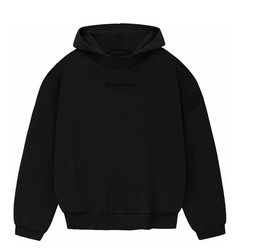 Fear of god essential hoodie jet black SzL